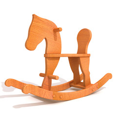 Rocking horse 3d illustration