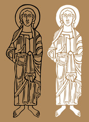 Fototapeta na wymiar Saint figure. Vector illustration