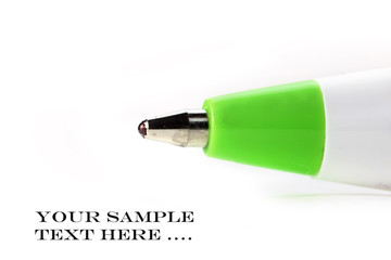 Extreme close up shot of ball point pen