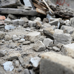 destroyed building
