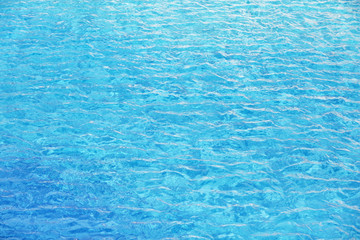 Blue water in swimming pool