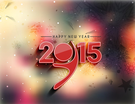 New Year 2015 test design with blur background