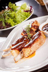 Delicious grilled pork ribs