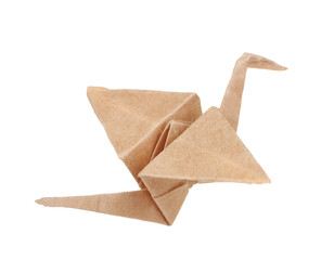 Fototapeta premium Origami crane, isolated on white