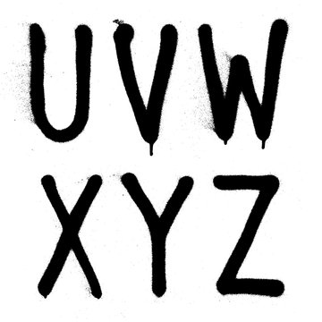 Fototapeta Hand written graffiti font type alphabet. Vector (part 4)