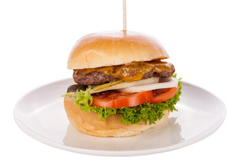 Cheeseburger with cole slaw