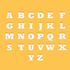 alphabet,Flat style with short shadows