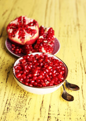 Beautiful composition with juicy  pomegranate seeds,