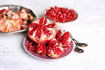 Beautiful composition with juicy  pomegranate seeds,