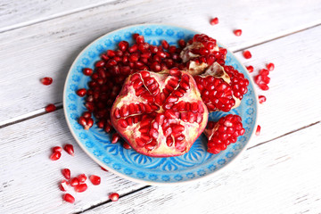 Beautiful composition with juicy  pomegranate seeds,