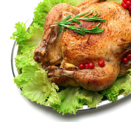 Baked chicken for festive dinner