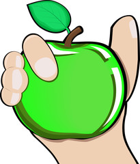 Apple in hand