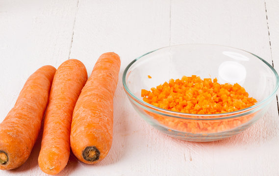 Finely Diced Fresh Carrots