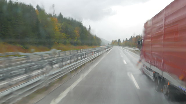 Truck on the road