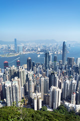 Naklejka premium Hong Kong skyline view from the Victoria Peak.