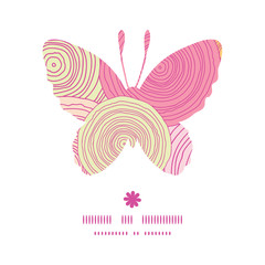 Vector doodle circle texture butterfly silhouette pattern frame