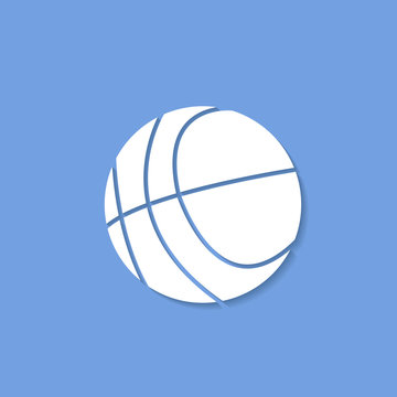 Basketball ball on blue background