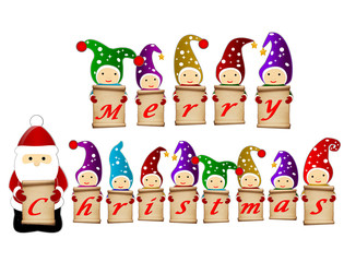 santa clause and gnomes merry christmas