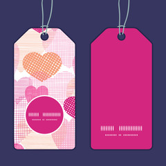 Vector textured fabric hearts heart silhouette pattern frame