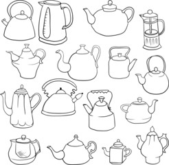 set of teapots