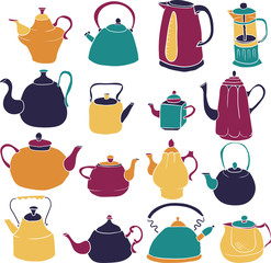 set of teapots