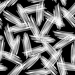 Abstract grunge texture seamless pattern. black white