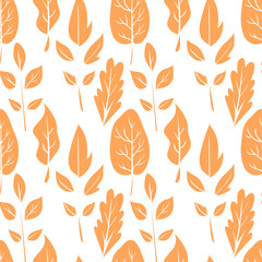 vector seamless pattern with leaves