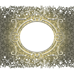 Christmas decoration frame. Snowflake Abstract Background.