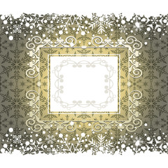Christmas decoration frame. Snowflake Abstract Background.
