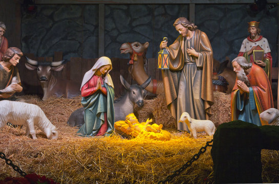 The Nativity scene.