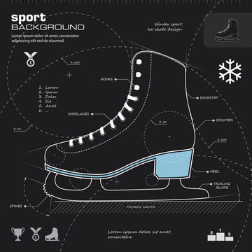 Ice skate design vector background