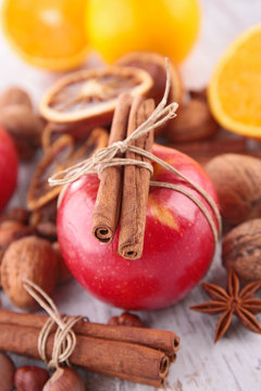 red apple and spices