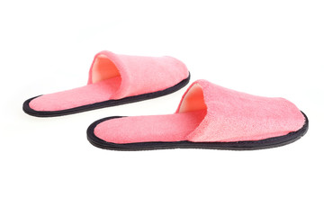 pink slippers footwear isolated on white background