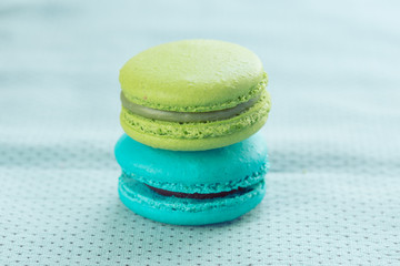 colorful macaron sweet tasty dessert
