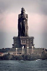 Statue of the poet Thiruvalluvar, Kanyakumari, India.