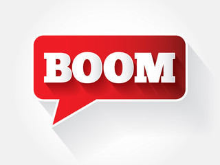 BOOM text message bubble, vector background