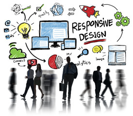 Responsive Design Internet Web Business People Commuter Concept