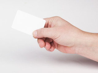 Fototapeta premium Hand with business card.