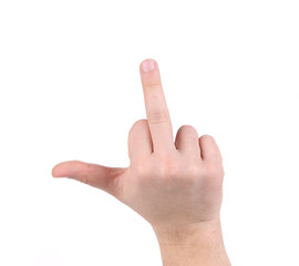 hand shows middle finger