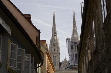 Fototapeta na wymiar zagreb cathedral towers