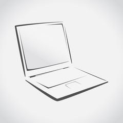 laptop, graphic, icon, symbol, vector