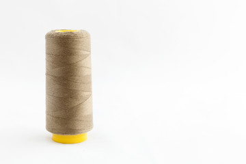 Sewing utensils, scissors, thread, buttons isolated on white bac