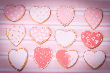 heart cookies and presents