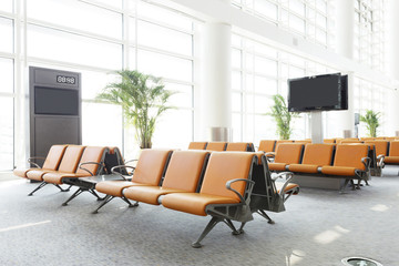 modern airport waiting hall interior