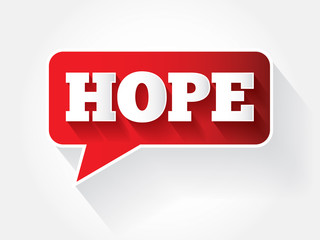 HOPE text message bubble, vector background