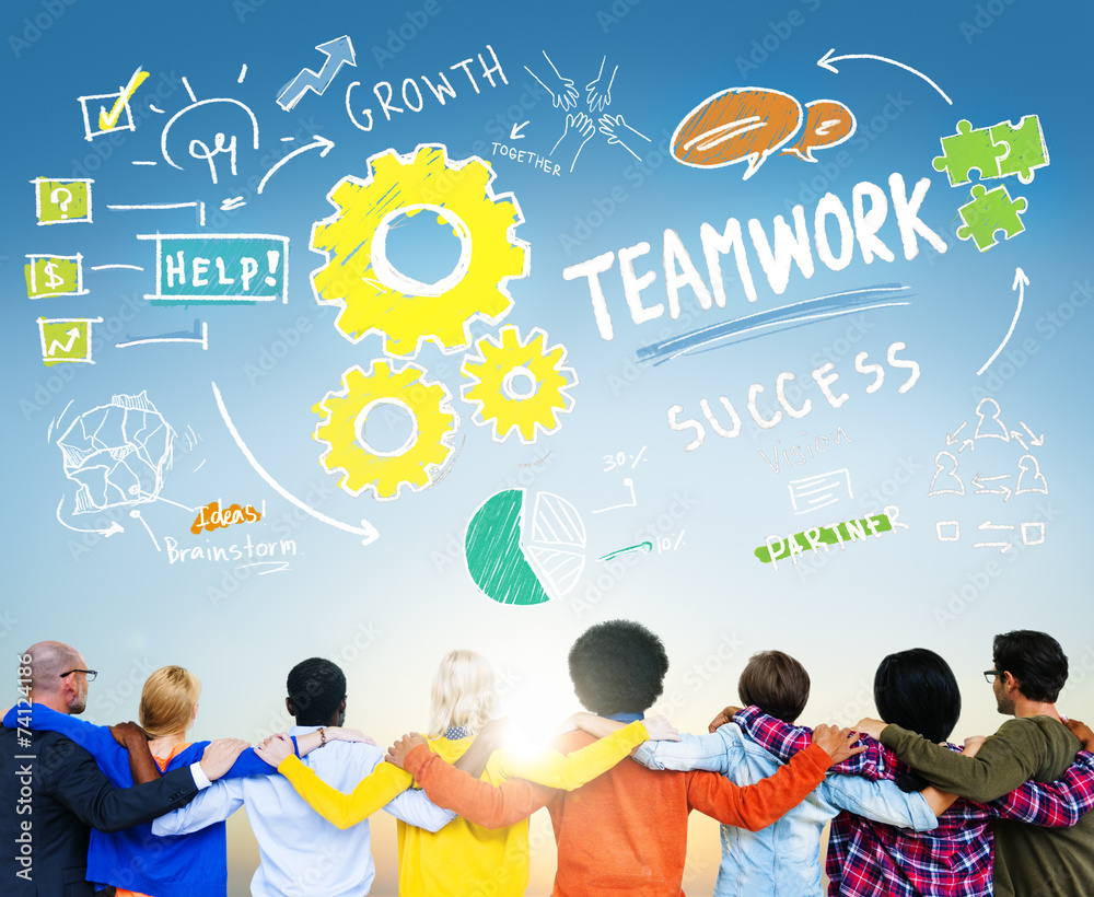 Wall mural Teamwork Team Together Collaboration Diversity People Friendship