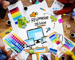 Responsive Design Internet Web Graphic Design Team Concept
