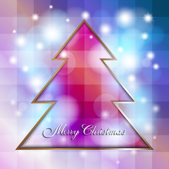 Simple shape of Christmas tree on abstract background