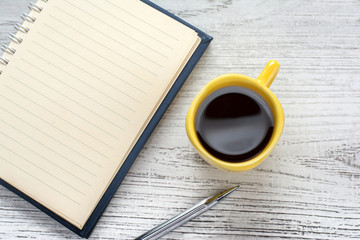 coffee and notebook