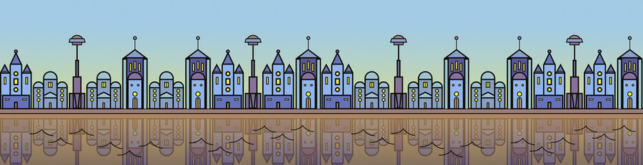Obraz premium Seamless city buildings